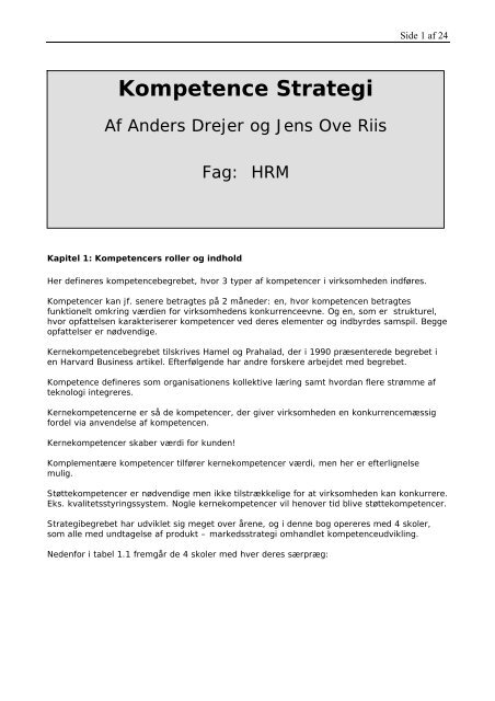 Anders Drejer: Kompetencestrategi - Black Diamond Consulting