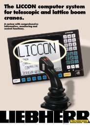 The LICCON computer system for telescopic and lattice boom cranes.