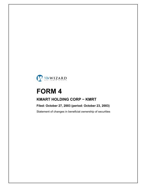FORM 4 - Sears Holdings Corporation