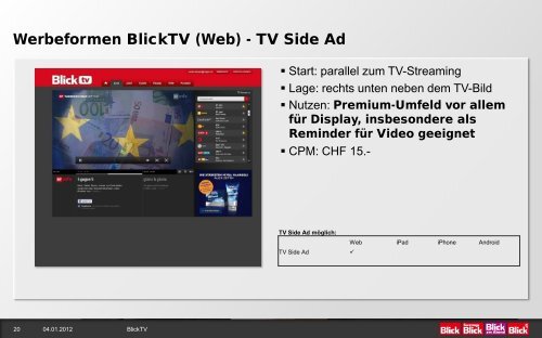 Werbung auf Blicktv.