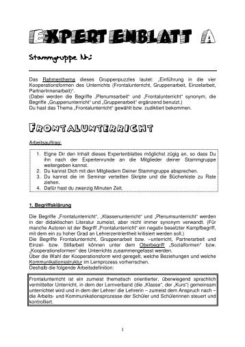 Expertenblatt A