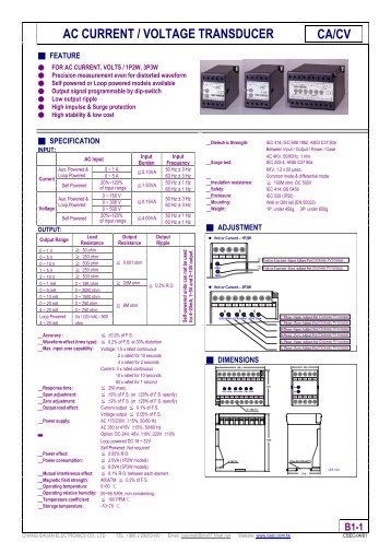 ca/cv ac current / voltage transducer - intertronic ca- venezuela