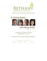 a loving home… …for every child - Bethany Christian Services