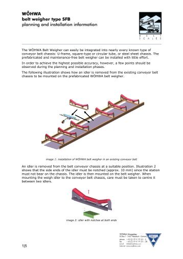 Planning and Installation Information for WÃƒÂ–HWA Belt Weighers