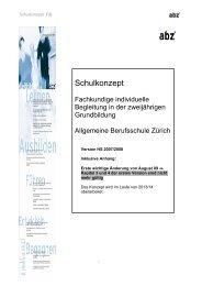 Schulkonzept - Allgemeine Berufsschule ZÃ¼rich