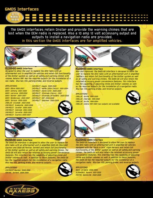 Application Chart - Replace  OEM Radio - Metra Catalog Download