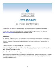 LETTER OF INQUIRY Innovation Grant Initiative - Independence . 