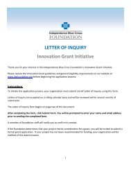 LETTER OF INQUIRY Innovation Grant Initiative - Independence ...