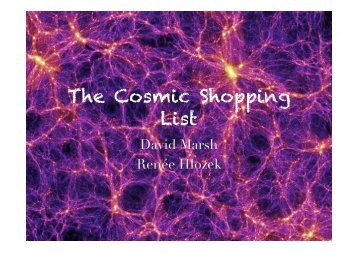 The Cosmic Shopping List