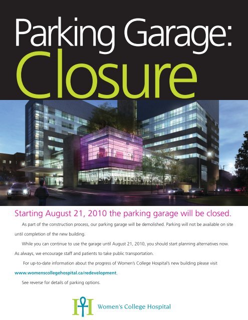 WCH_parking flyer.pdf - Women's College Hospital