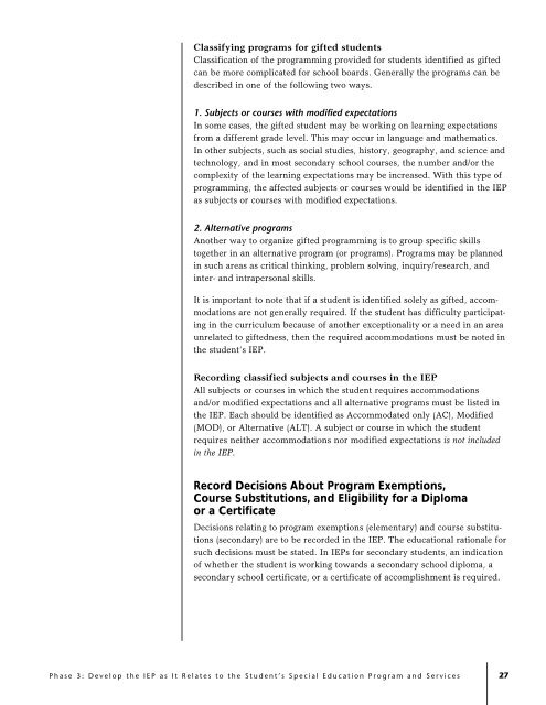 The Individual Education Plan (IEP) - A Resource Guide, 2004