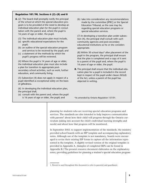 The Individual Education Plan (IEP) - A Resource Guide, 2004