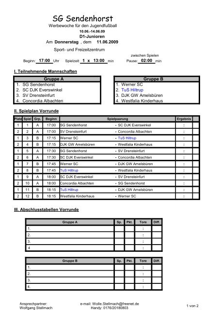 Spielplan D1 11_06_09 8 Mannschaften