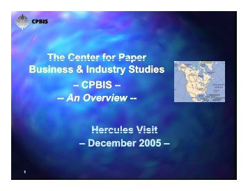 An Overview - The Center for Paper Business and Industry Studies