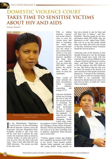 Khasho November December 2011 - National Prosecuting Authority