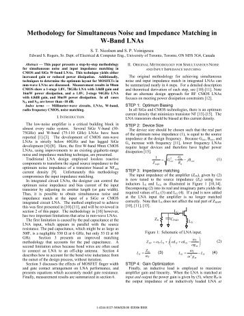 Methodology for Simultaneous Noise and Impedance Matching in W ...