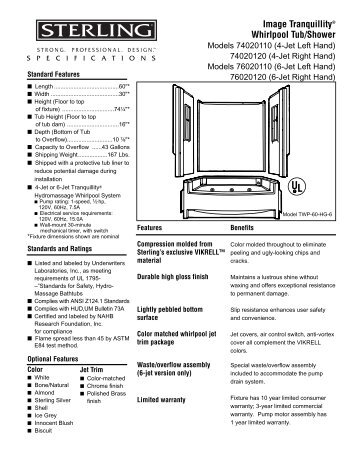 Specification Sheet - Sterling