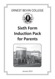 Sixth Form Parents Handbook - Ernest Bevin College