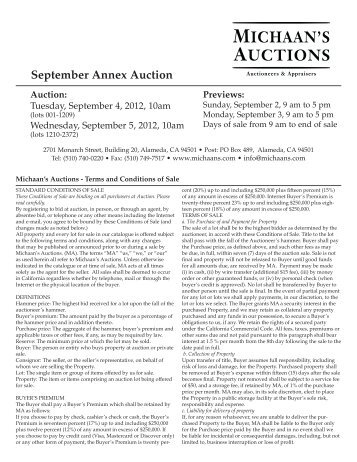 September Annex Auction - Michaan's Auctions