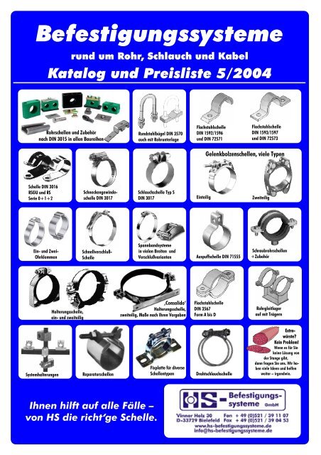 Katalog und Preisliste 5/2004 - HS-Befestigungssysteme