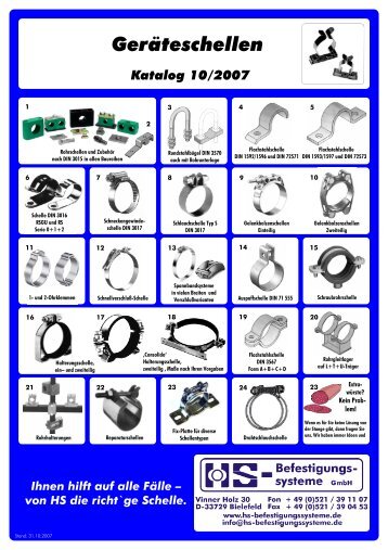 GerÃ¤teschellen - HS-Befestigungssysteme