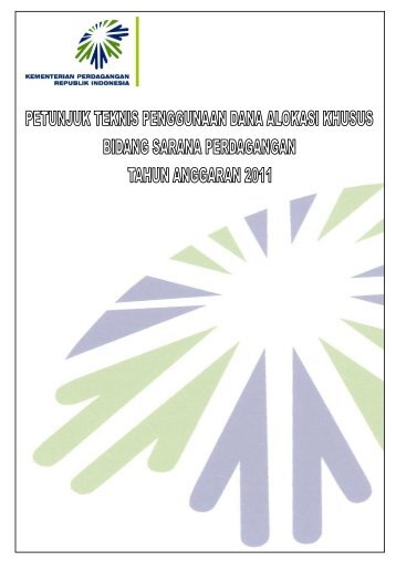 (dak) bidang sarana perdagangan tahun anggaran 2011