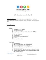 ACL Reconstruction with Allograft - Kneeandshouldersurgery.com