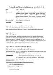 Protokoll der FÃ¶rderschulkonferenz - Alfred-Wegener-Schule
