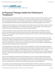 Is Physical Therapy Useful for Parkinson's ... - Fox Rehabilitation