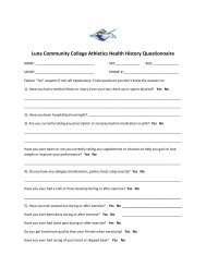 Luna Community College Athletics Health History Questionnaire