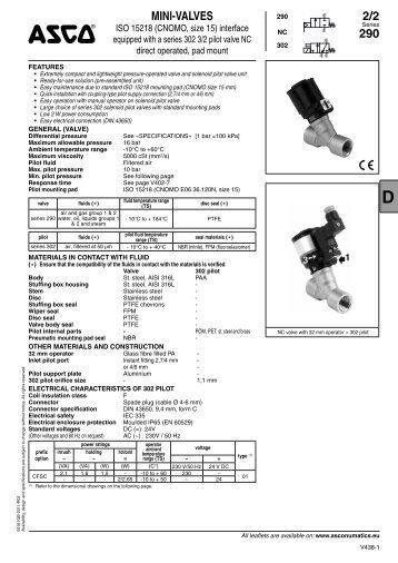 MINI-VALVES 2/2 290 - ASCO Numatics