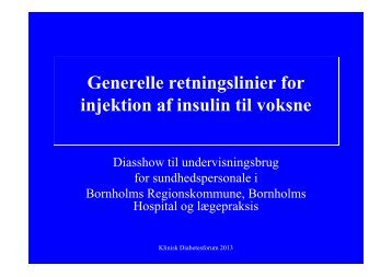 Generelle retningslinjer for injektionaf insulin til voksne - Bornholms ...