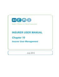 INSURER USER MANUAL Chapter 10 - HCAI