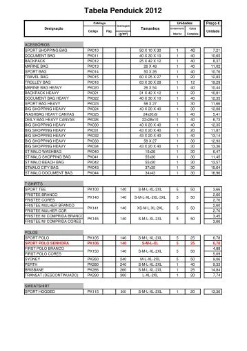 Tabela de PreÃ§os em PDF