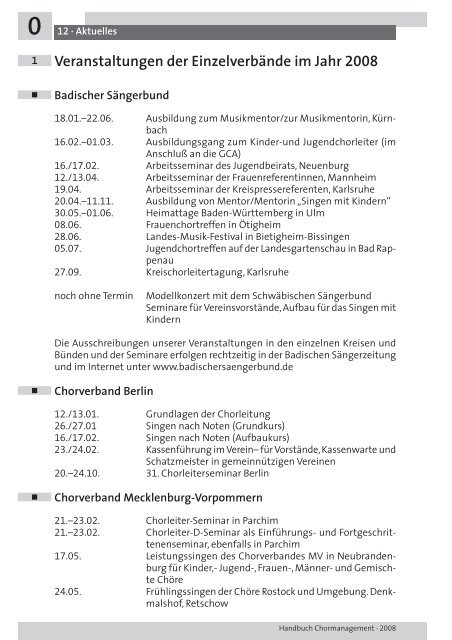 CHORMANAGEMENT HANDBUCH