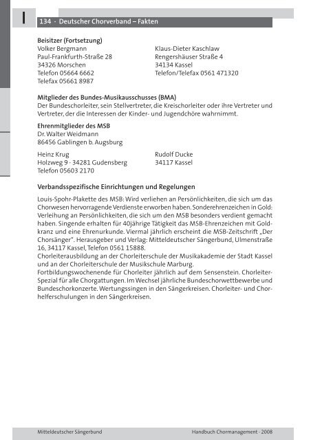 CHORMANAGEMENT HANDBUCH