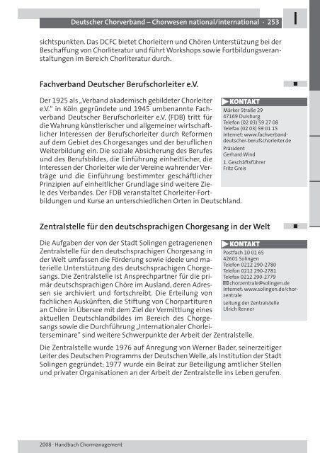 CHORMANAGEMENT HANDBUCH