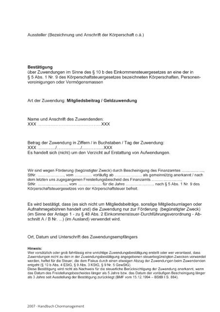 CHORMANAGEMENT HANDBUCH