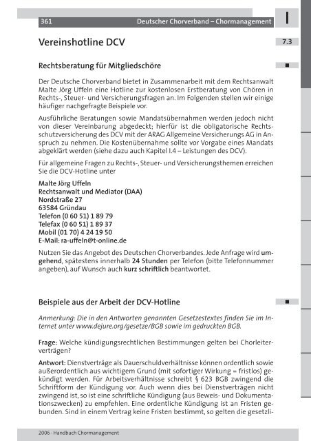 CHORMANAGEMENT HANDBUCH