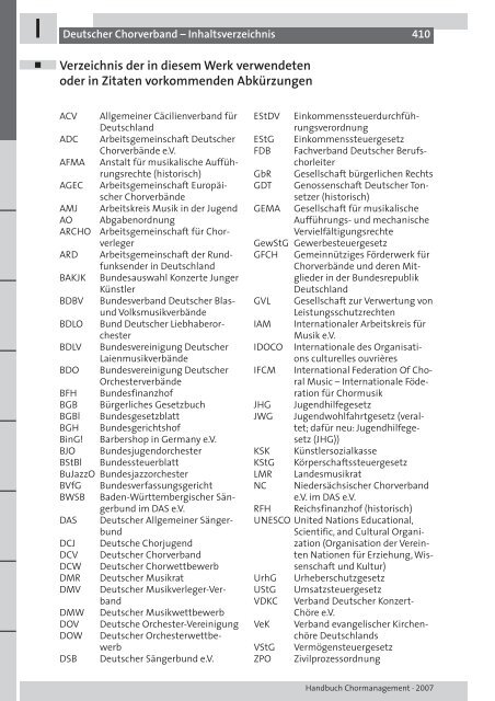 CHORMANAGEMENT HANDBUCH