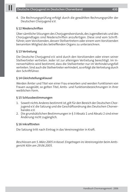 CHORMANAGEMENT HANDBUCH