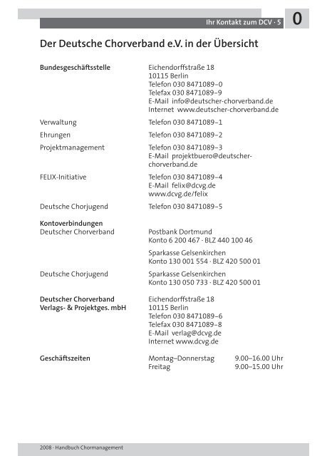 CHORMANAGEMENT HANDBUCH