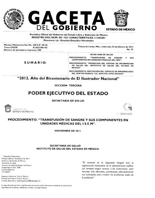 Procedimiento: â€œTransfusiÃ³n de Sangre y sus Componentes en ...