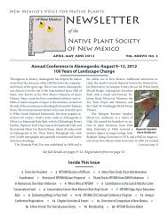 newsletter - Native Plant Society of New Mexico