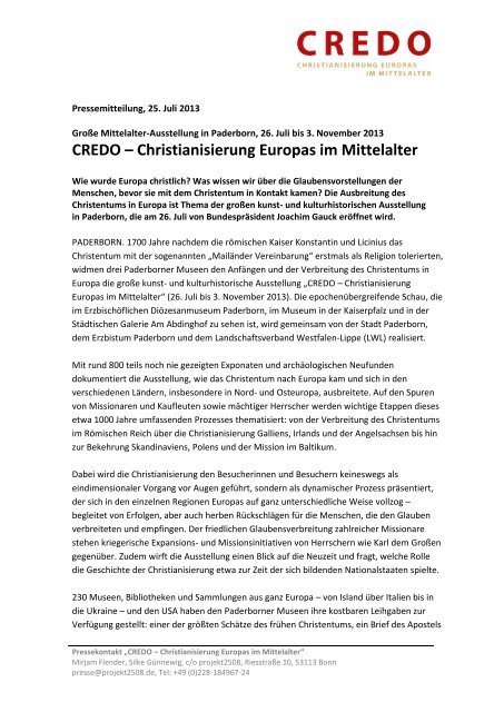 CREDO Pressemappe (PDF 1,4 MB)