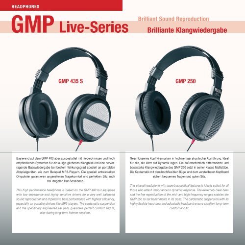 HEADSETS PROFESSIONAL HEADPHONES ... - german-maestro