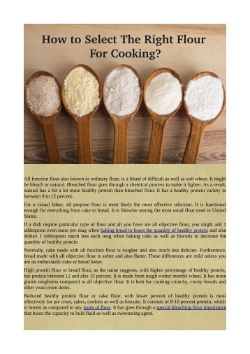 How to Select The Right Flour For Cooking?