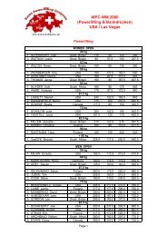 WPC-WM 2000 (Powerlifting & BankdrÃ¼cken) USA / Las Vegas