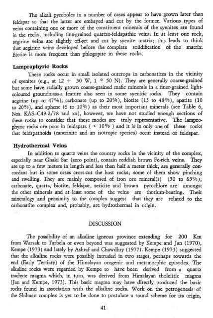 Petrography Of The Loe Shilman Carbonatite Complex Khyber Agency