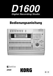 Handbuch für Korg D 1600 MK II - MidiSpecial